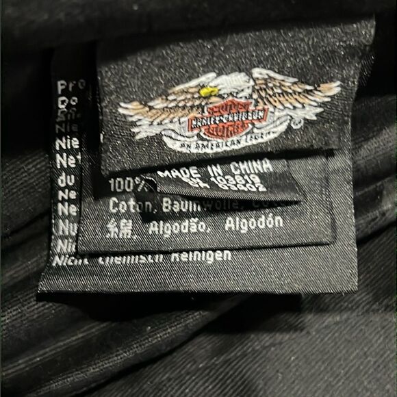 🔥🔥 Vintage HARLEY-DAVIDSON Black Leather Embroidered Bandanna Hat XL - PERFECT - Picture 9 of 10